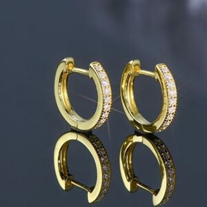 Elegant Moissanite S925 Sterling Silver Cute Hoop Earrings
